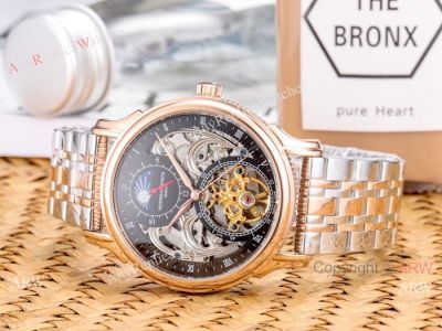 Replica Patek Philippe geneve Skeleton Watch Two Tone Rose Gold